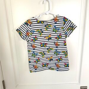 Mini Boden Girls Rainbow Butterfly Breton Shirt Short Sleeves size 8-9Y 8 9